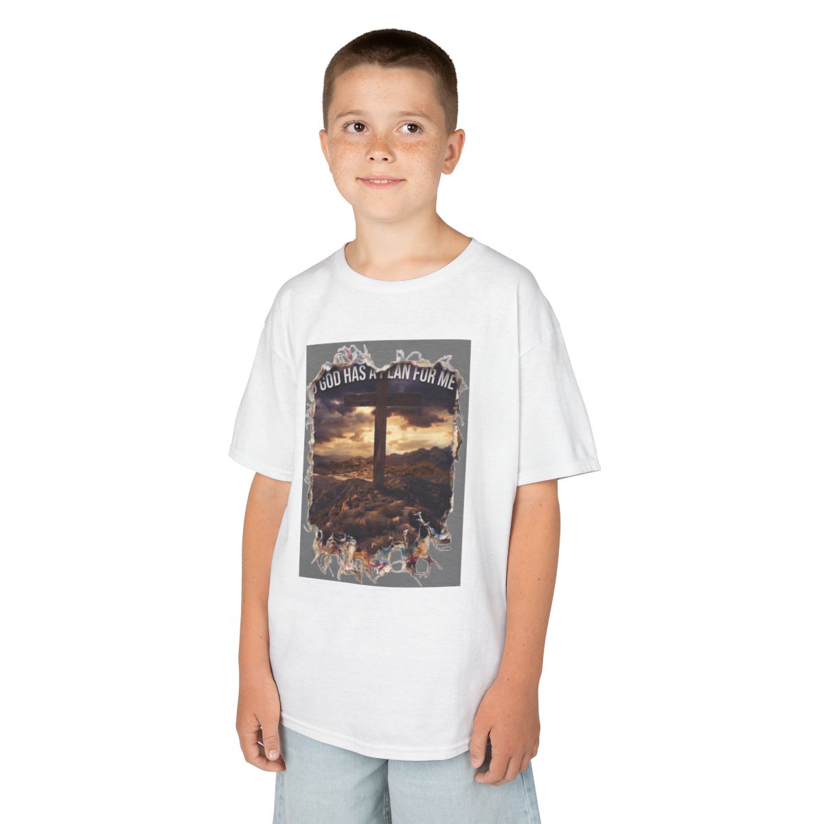 Color: White | God Has A Plan For Me Kids Tee