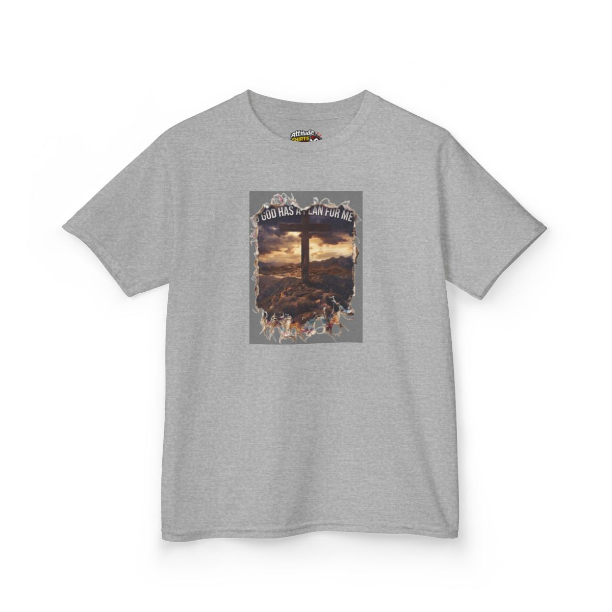 Color: Sport Grey | God Has A Plan For Me Kids Tee
