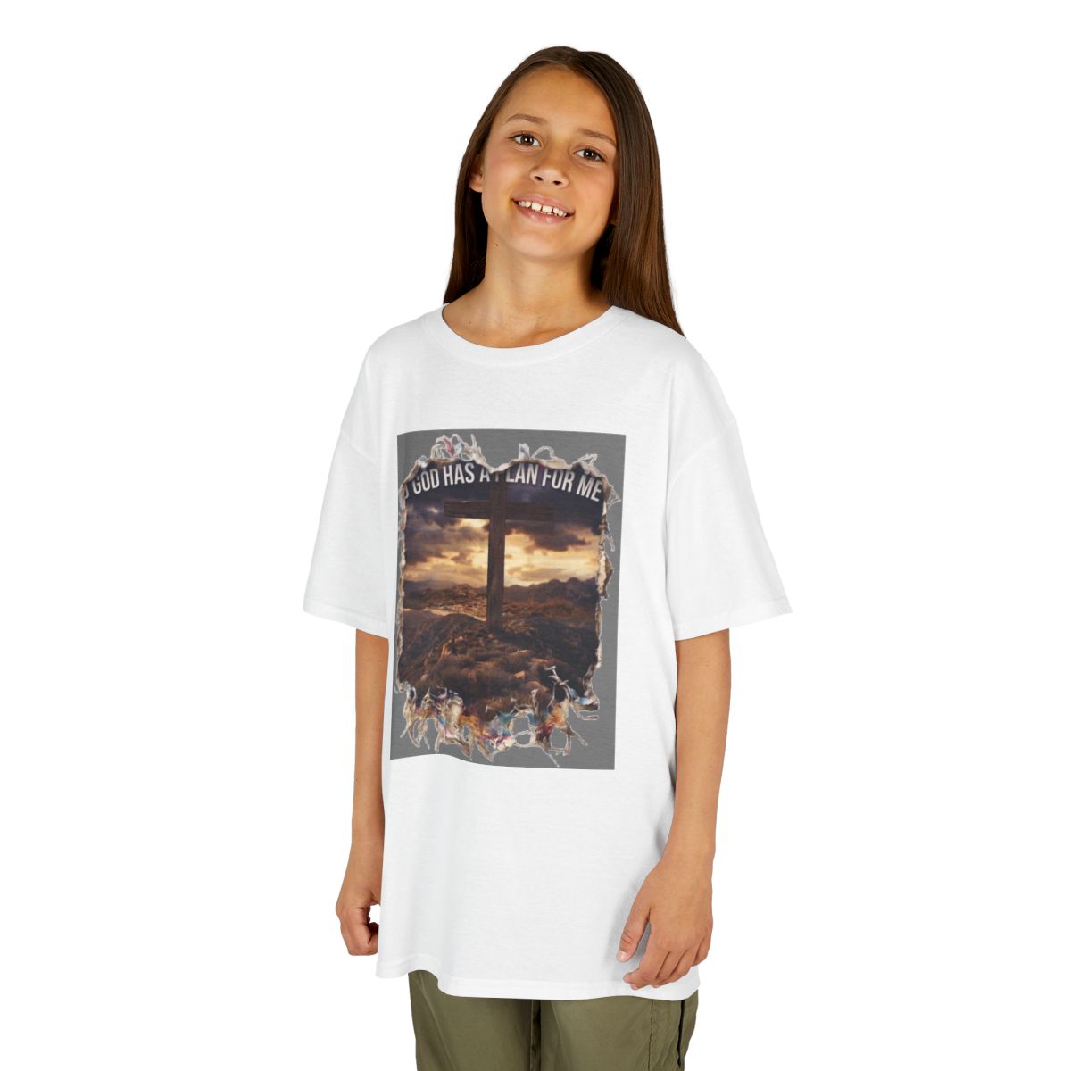 Color: White | God Has A Plan For Me Kids Tee
