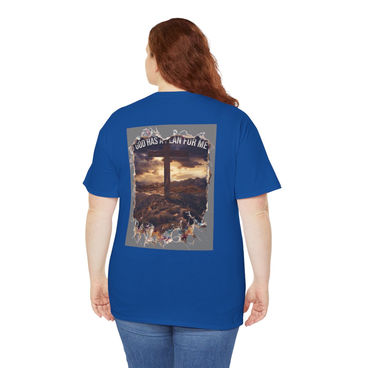 Color: Royal | God Has A Plan For Me Premium Graphic Tee