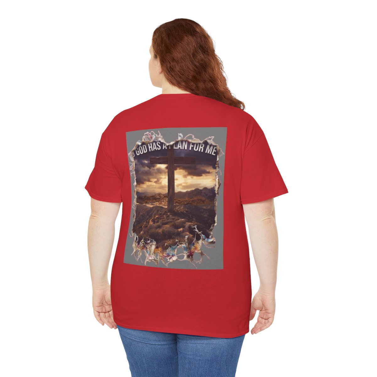 Color: Red | God Has A Plan For Me Premium Graphic Tee