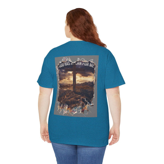 Color: Antique Sapphire | God Has A Plan For Me Premium Graphic Tee