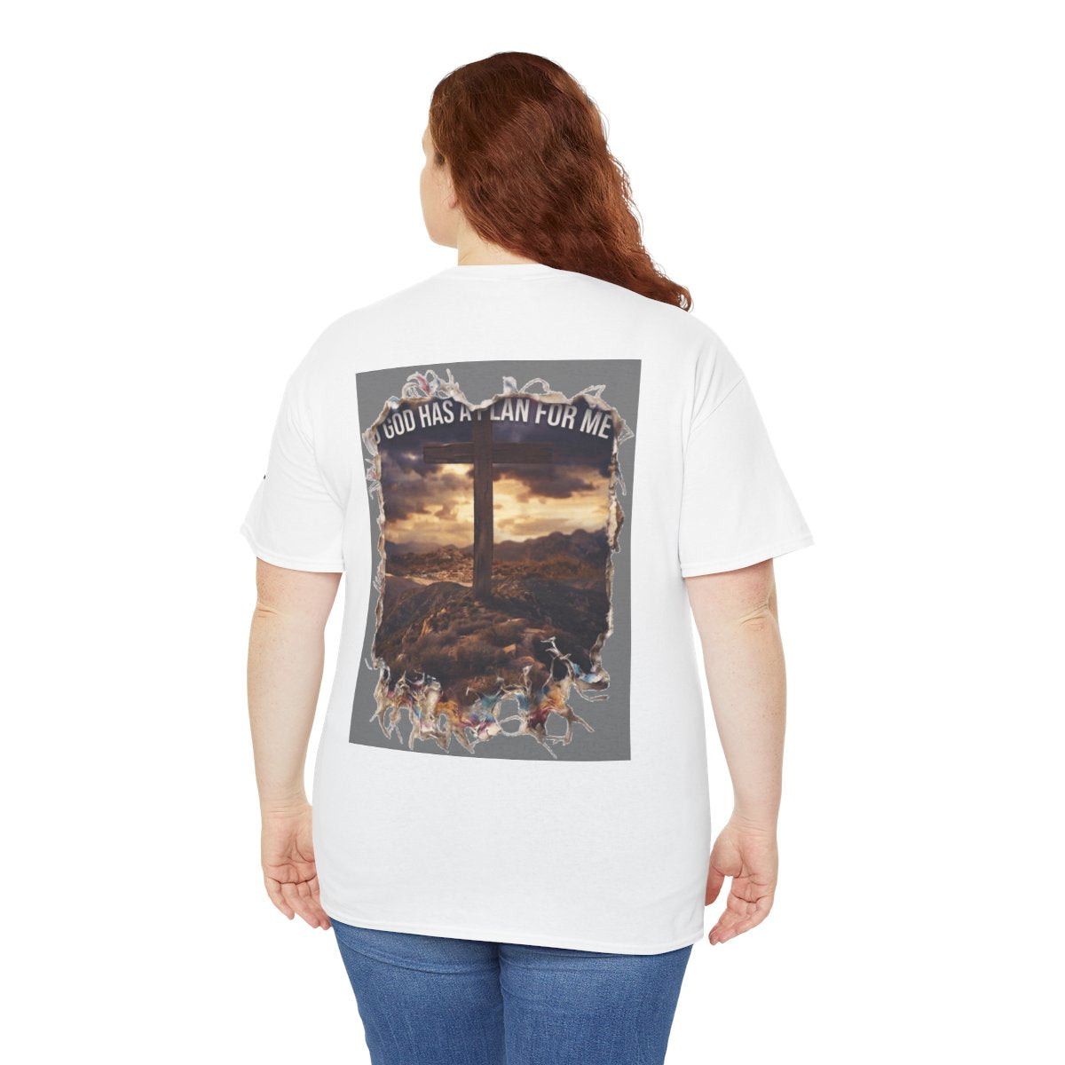 Color: White | God Has A Plan For Me Premium Graphic Tee
