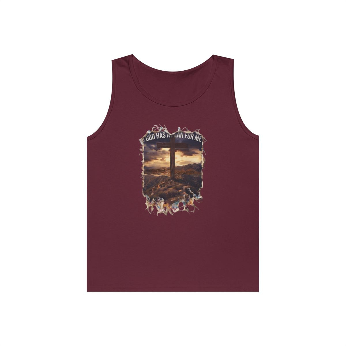 Color: Maroon | God Has A Plan For Me Tank Top