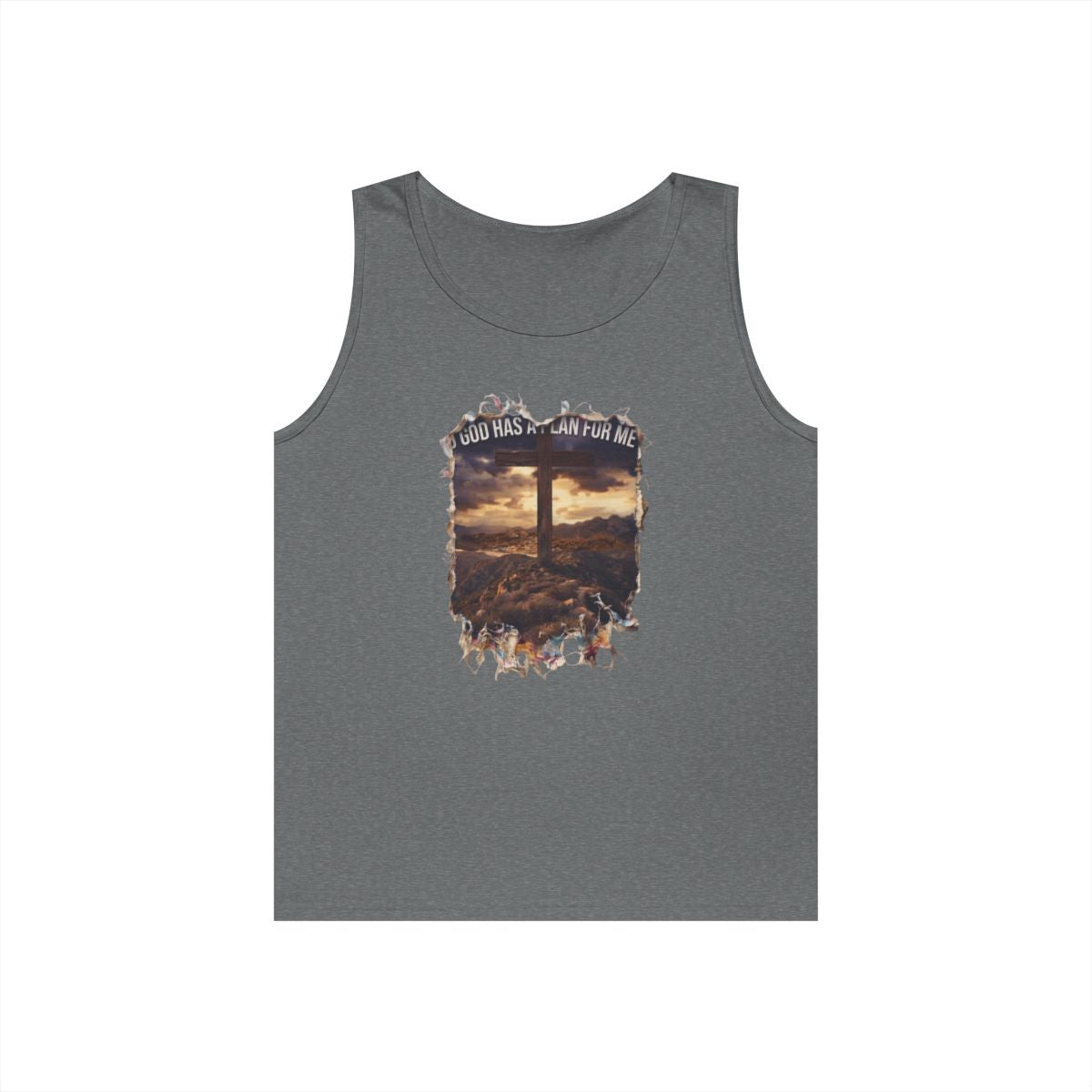Color: Graphite Heather | God Has A Plan For Me Tank Top