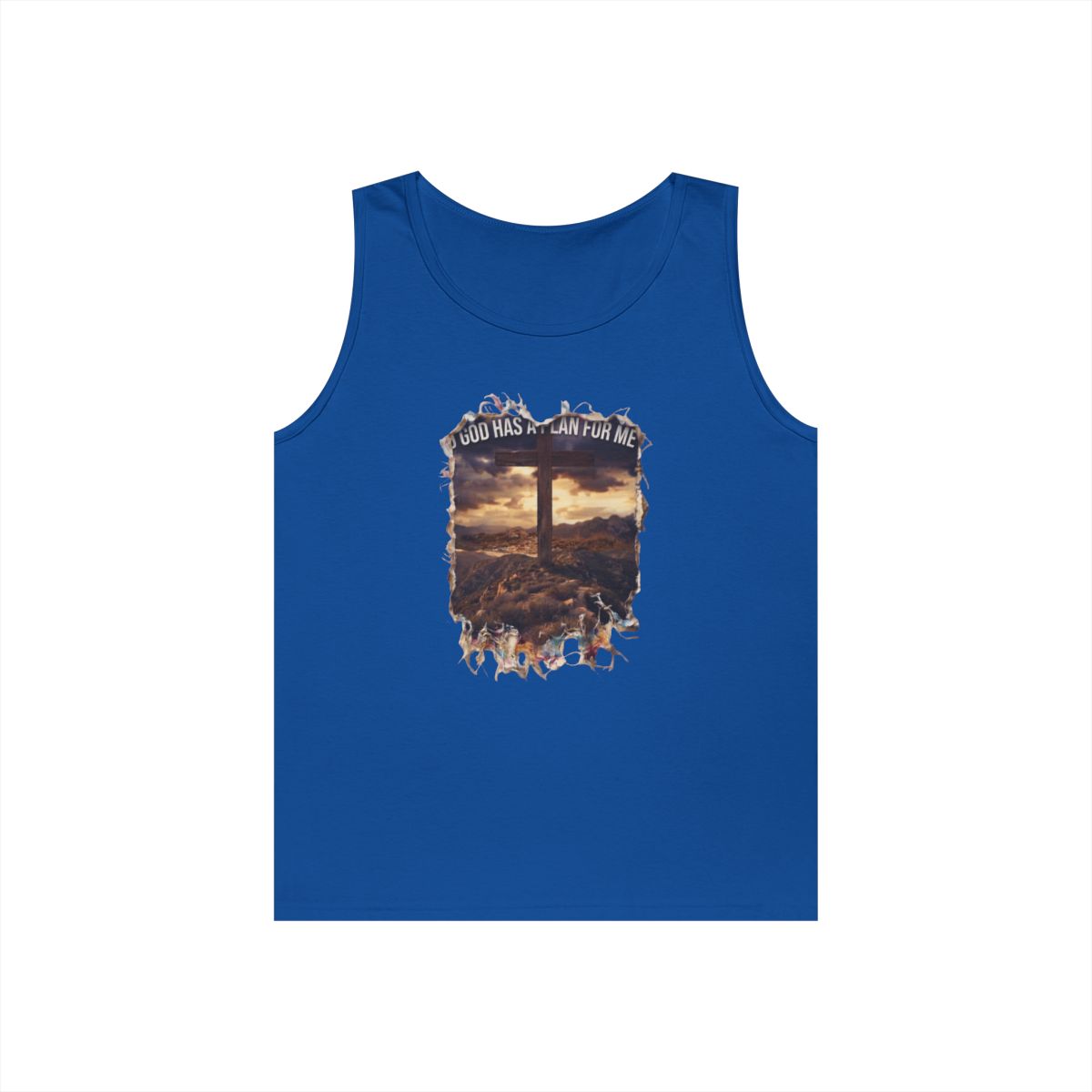 Color: Royal | God Has A Plan For Me Tank Top