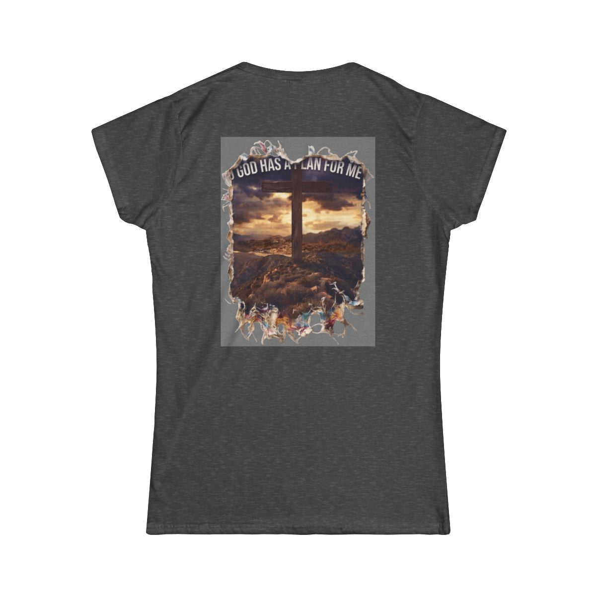 Color: Dark Heather | God Has A Plan For Me Women's Tee