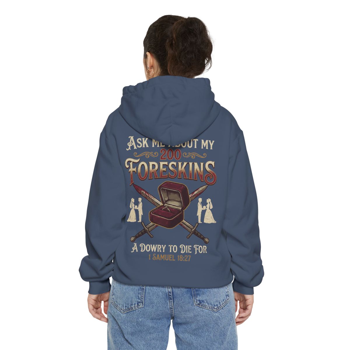 Color: Denim | Good Book Series 200 Foreskins Garment-Dyed Hoodie
