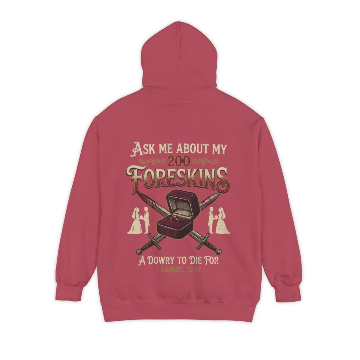 Color: Crimson | Good Book Series 200 Foreskins Garment-Dyed Hoodie
