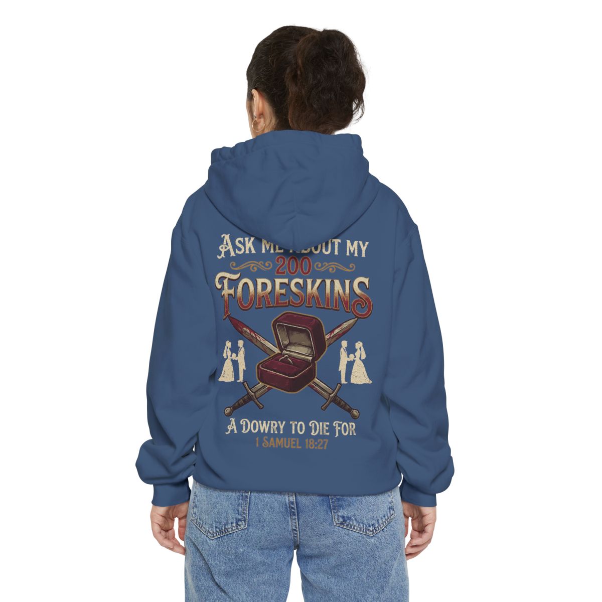 Color: True Navy | Good Book Series 200 Foreskins Garment-Dyed Hoodie