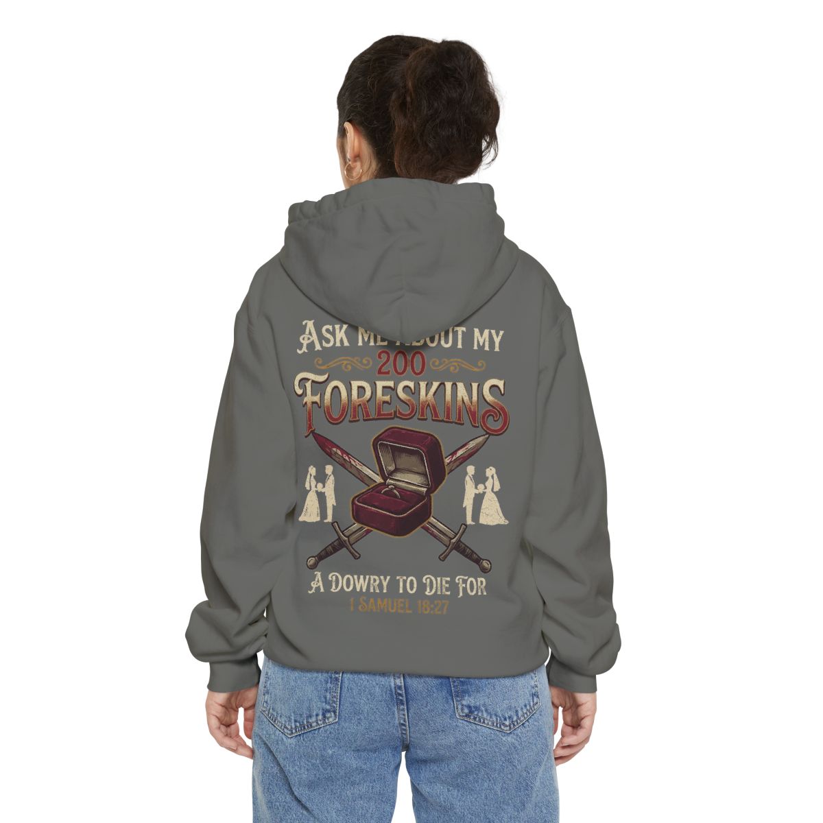 Color: Grey | Good Book Series 200 Foreskins Garment-Dyed Hoodie