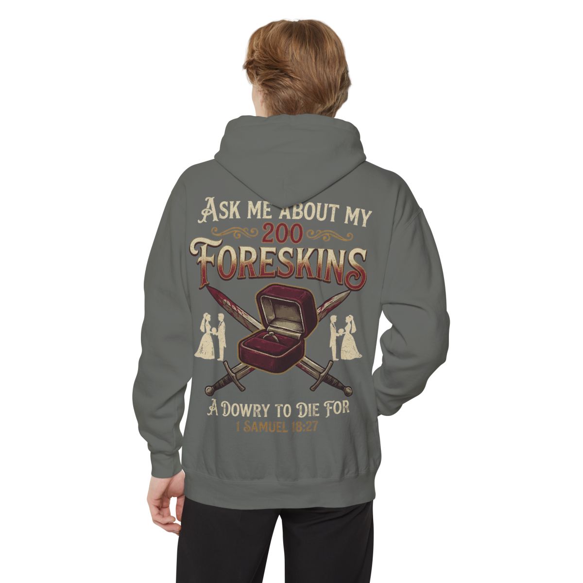 Color: Grey | Good Book Series 200 Foreskins Garment-Dyed Hoodie