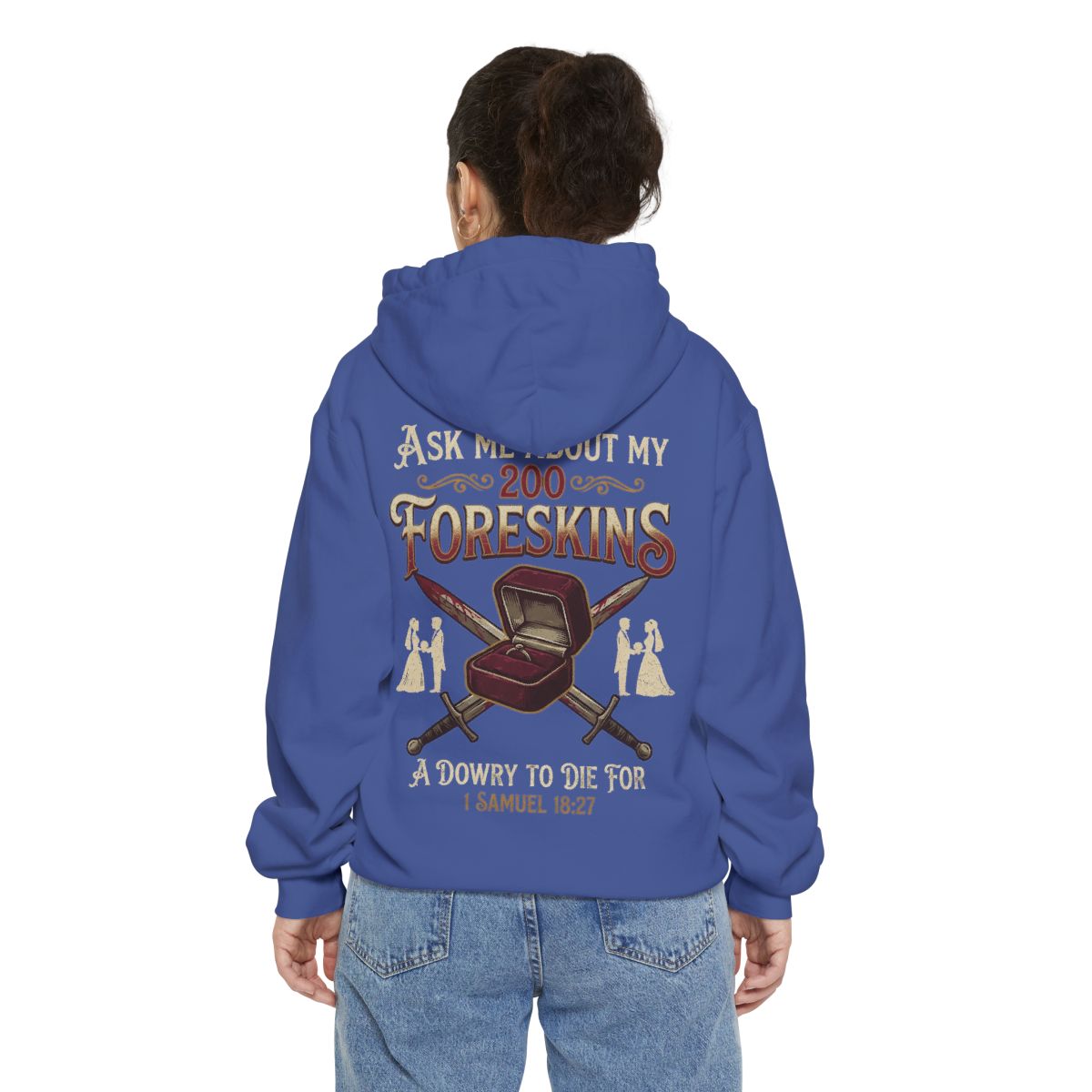 Color: Flo Blue | Good Book Series 200 Foreskins Garment-Dyed Hoodie