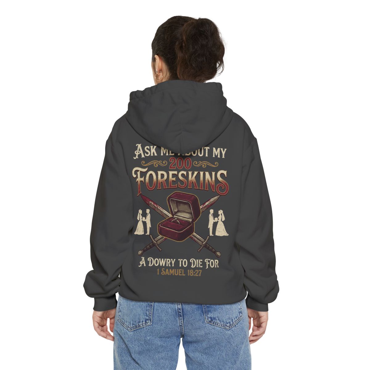 Color: Pepper | Good Book Series 200 Foreskins Garment-Dyed Hoodie