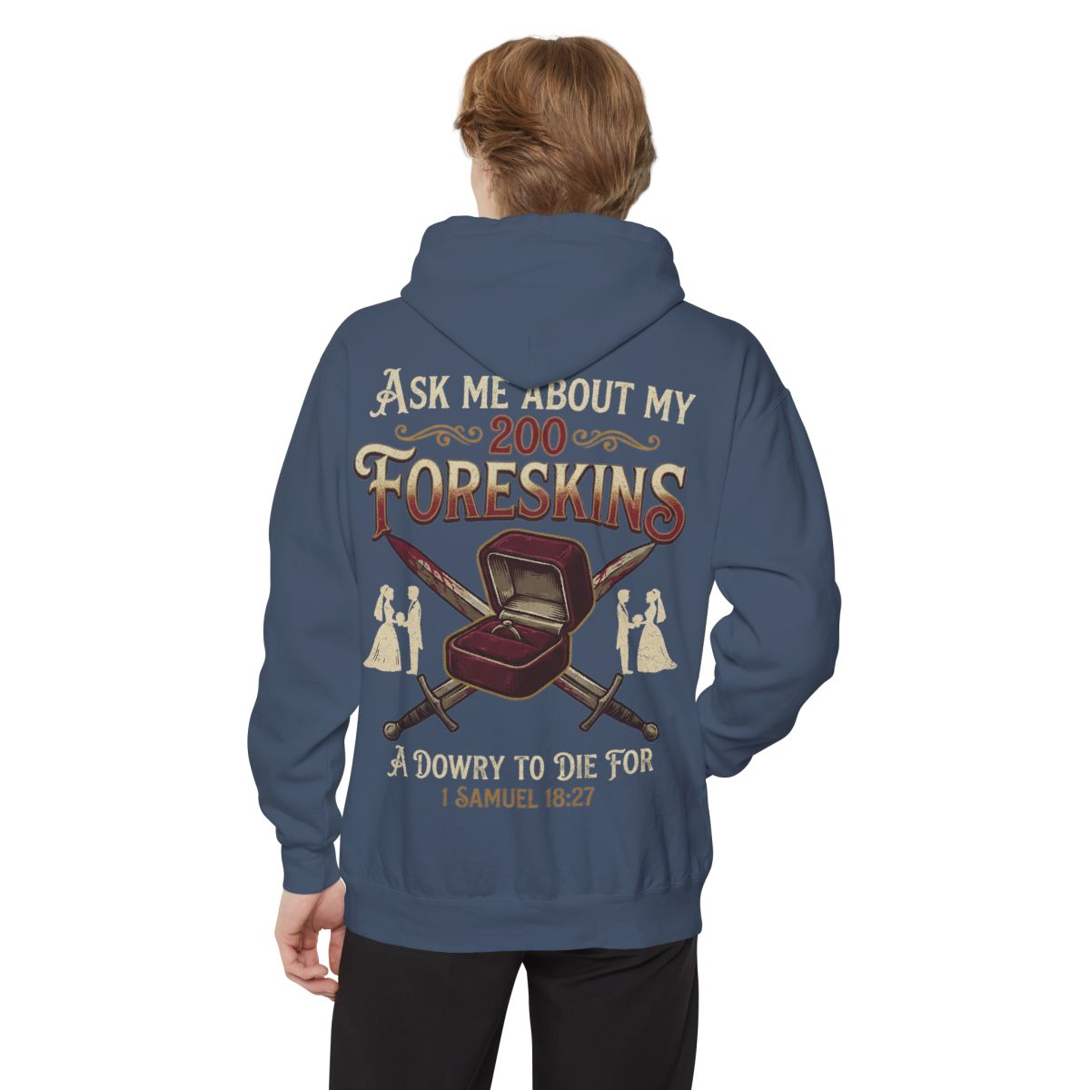 Color: Denim | Good Book Series 200 Foreskins Garment-Dyed Hoodie