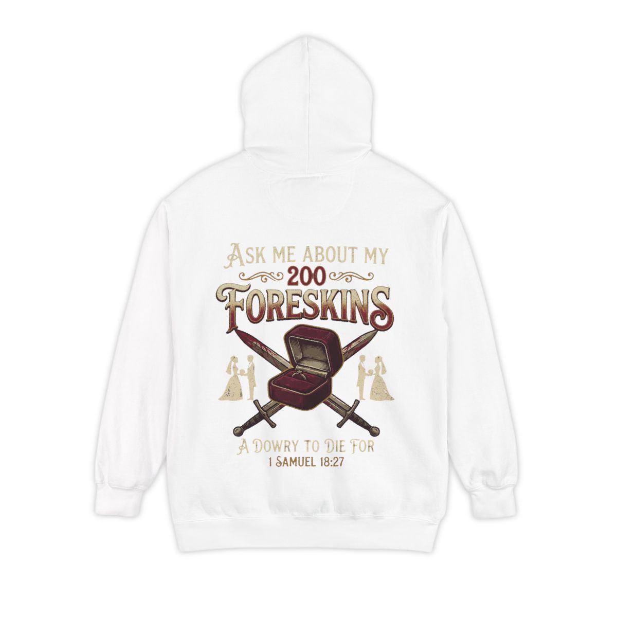 Color: White | Good Book Series 200 Foreskins Garment-Dyed Hoodie