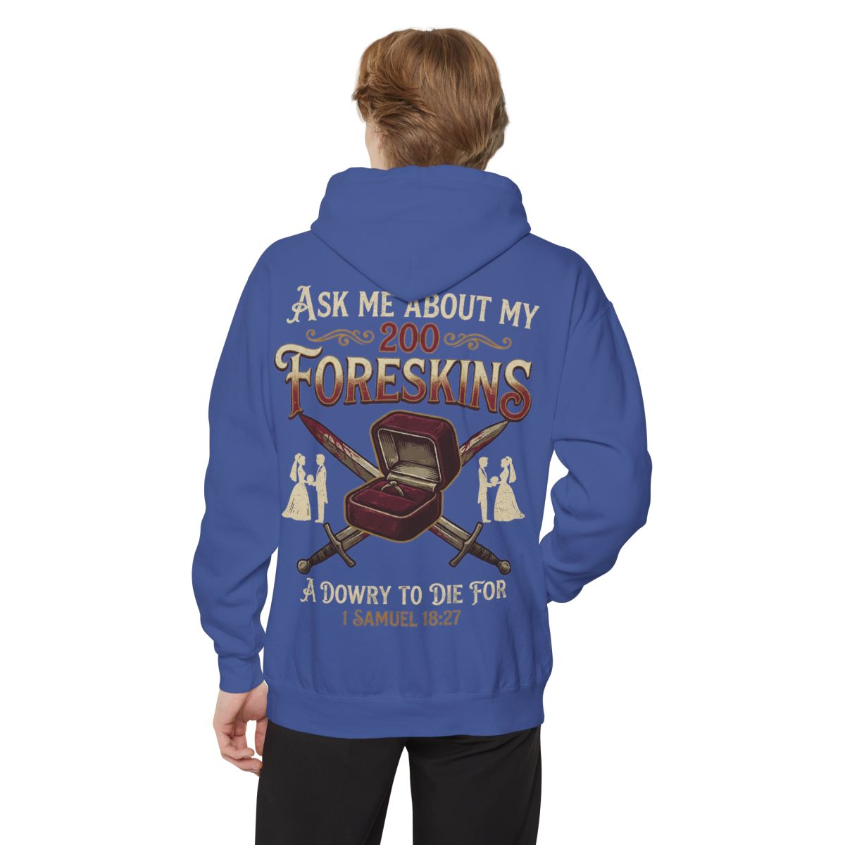 Color: Flo Blue | Good Book Series 200 Foreskins Garment-Dyed Hoodie