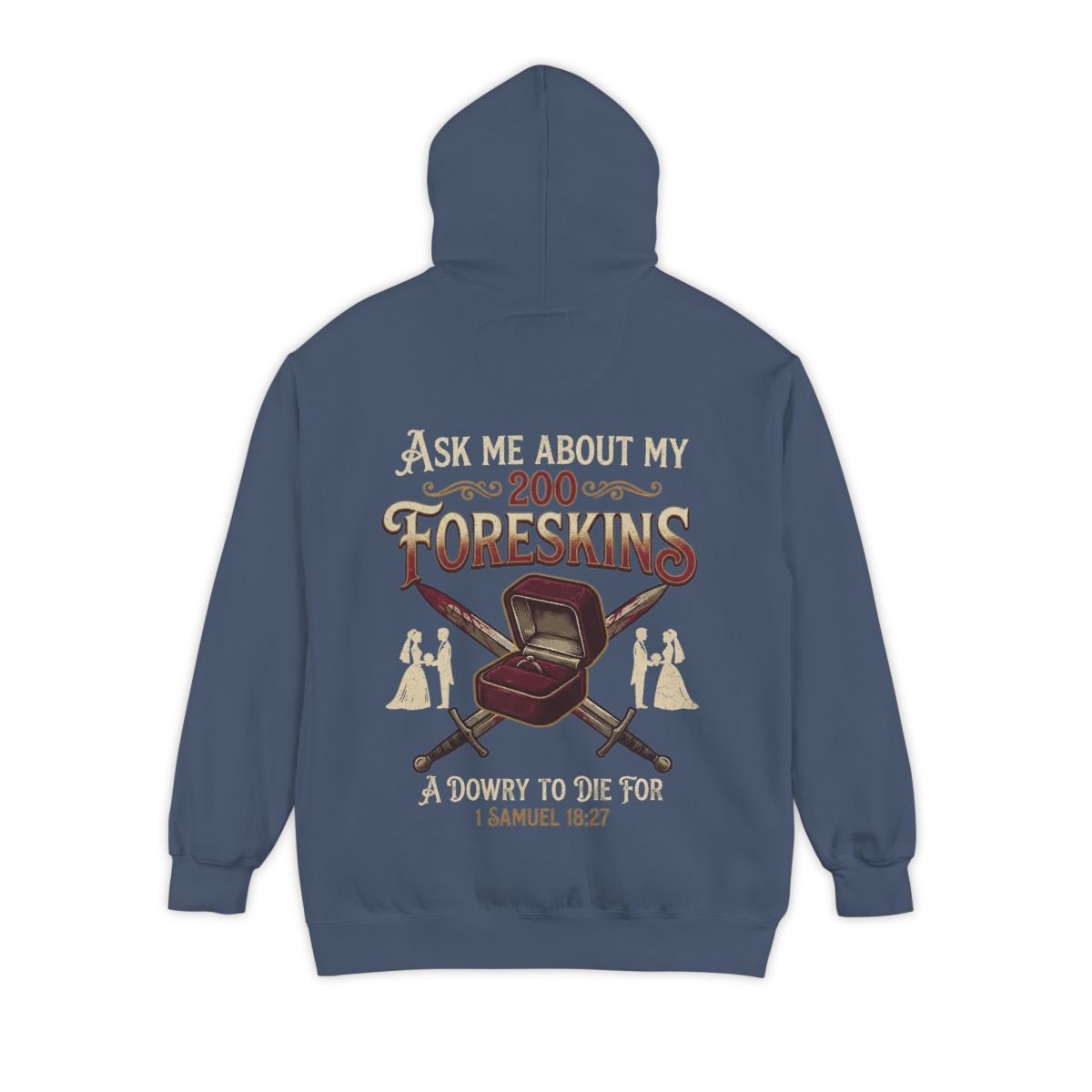 Color: Denim | Good Book Series 200 Foreskins Garment-Dyed Hoodie