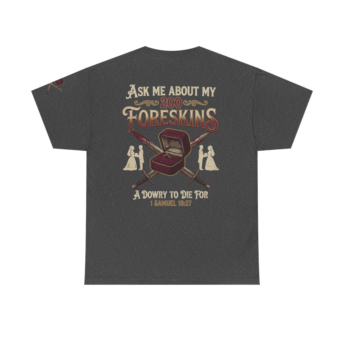 Color: Dark Heather | Good Book Series 200 Foreskins Premium Graphic Tee