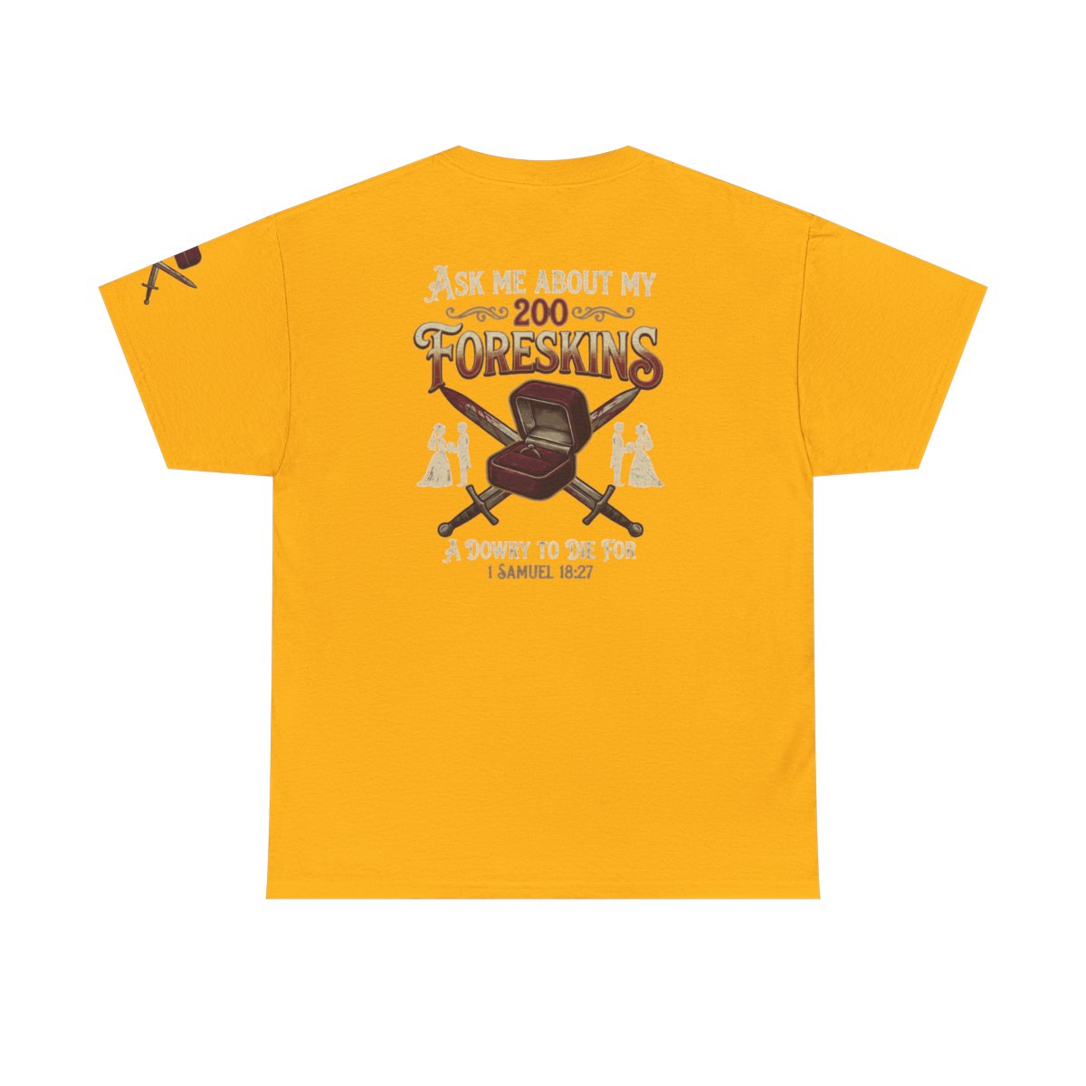 Color: Gold | Good Book Series 200 Foreskins Premium Graphic Tee