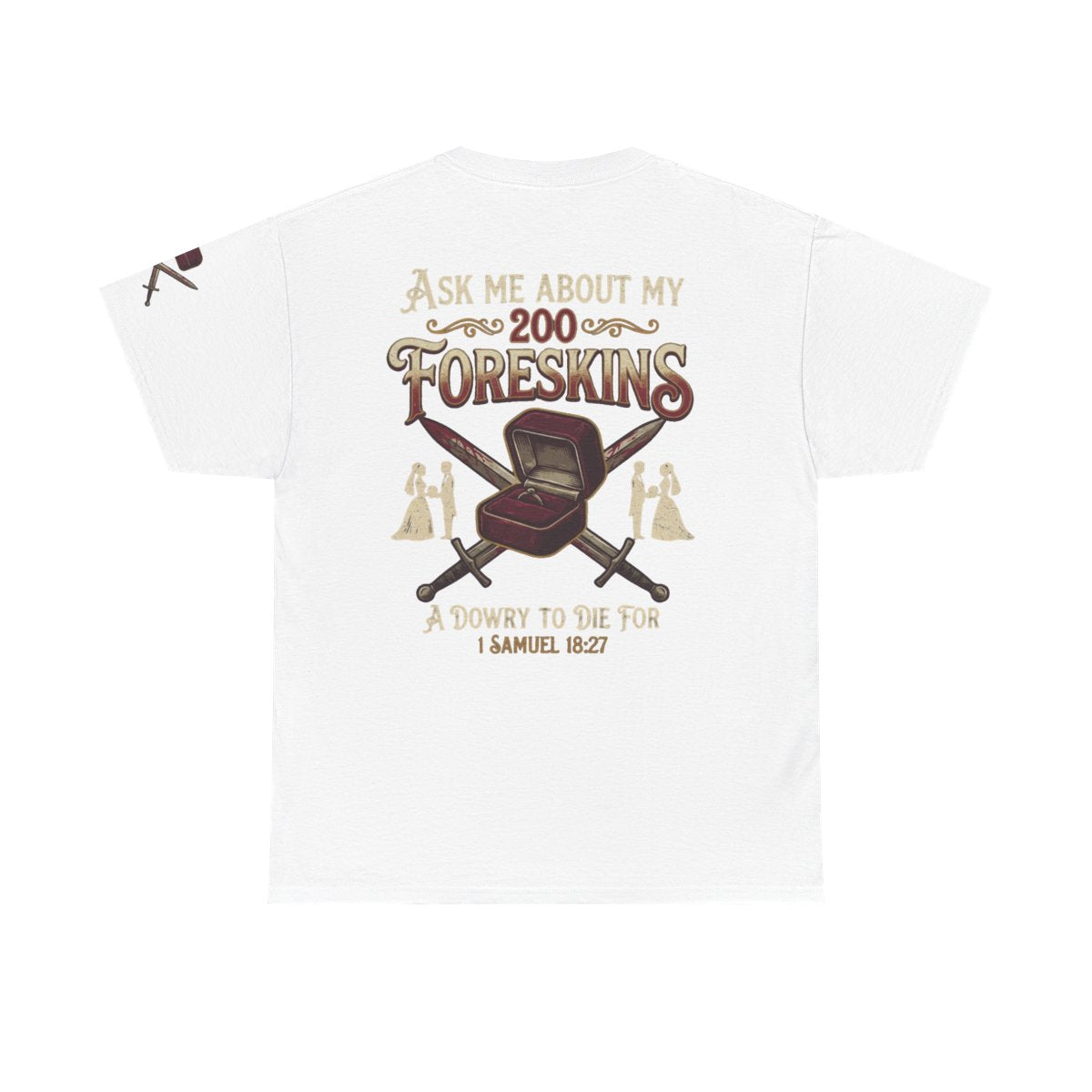 Color: White | Good Book Series 200 Foreskins Premium Graphic Tee