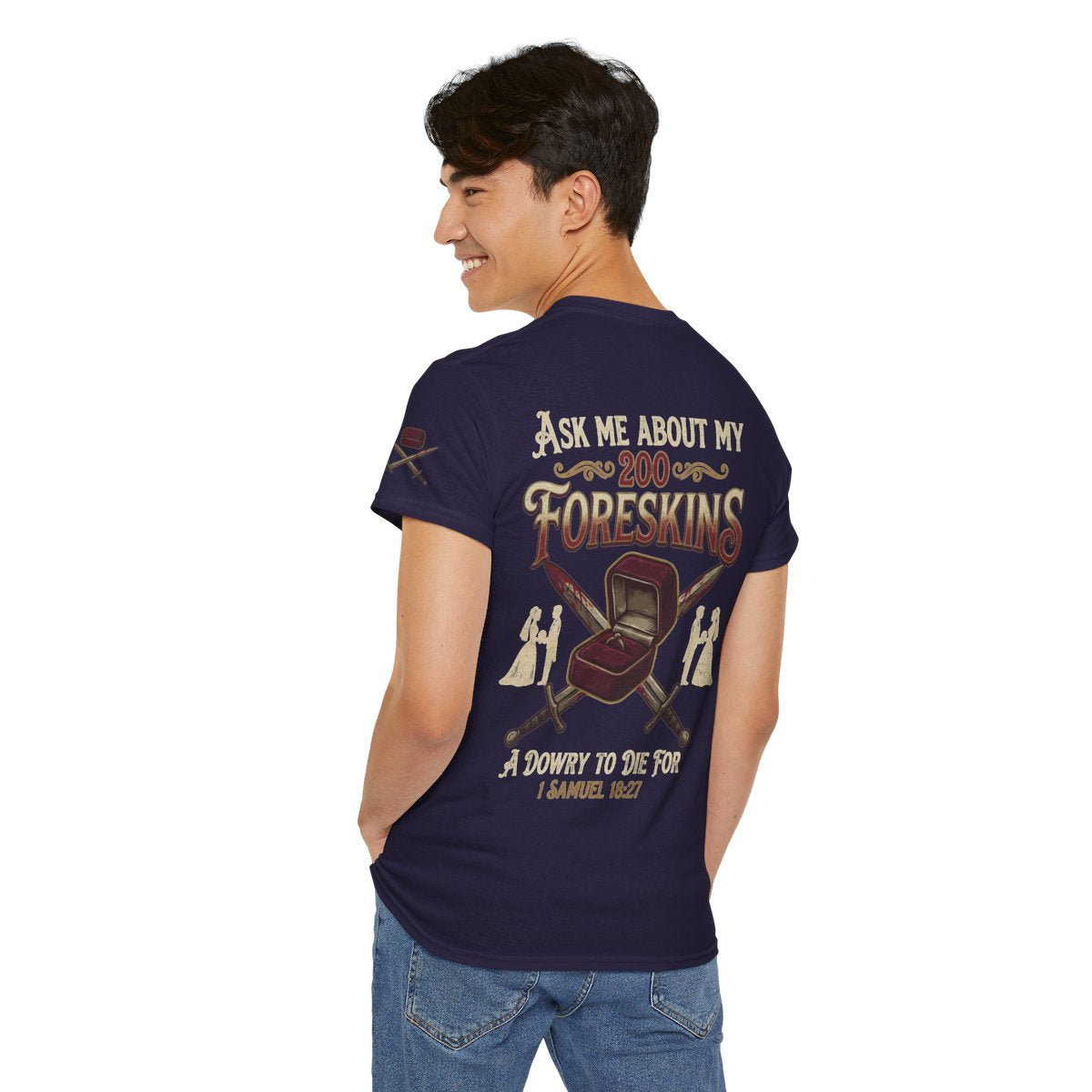 Color: Blackberry | Good Book Series 200 Foreskins Premium Graphic Tee