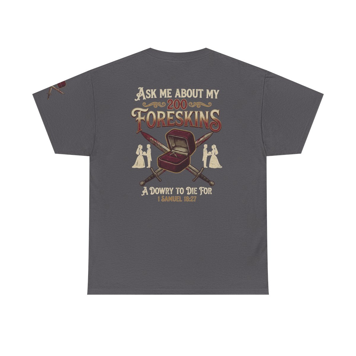 Color: Charcoal | Good Book Series 200 Foreskins Premium Graphic Tee