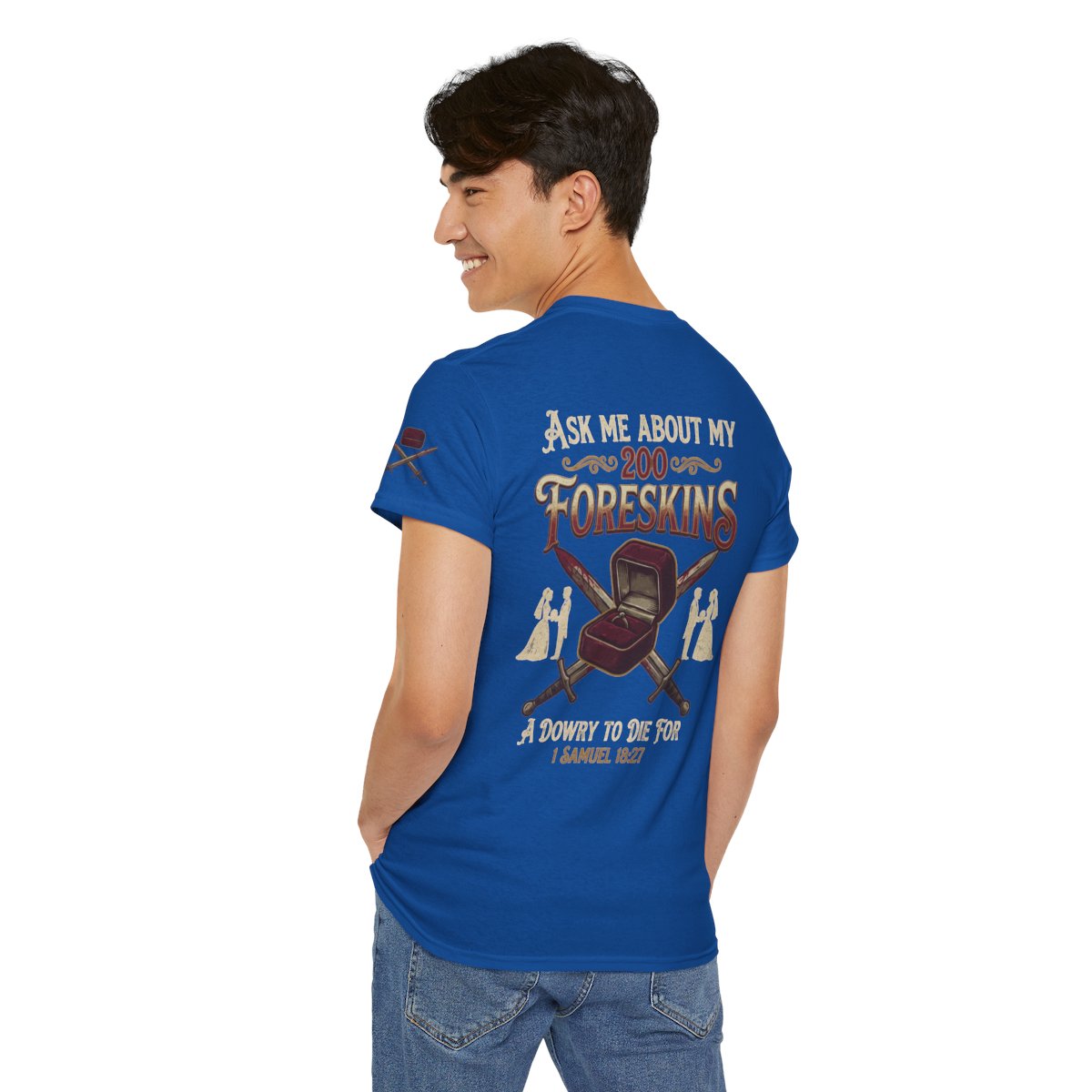 Color: Royal | Good Book Series 200 Foreskins Premium Graphic Tee