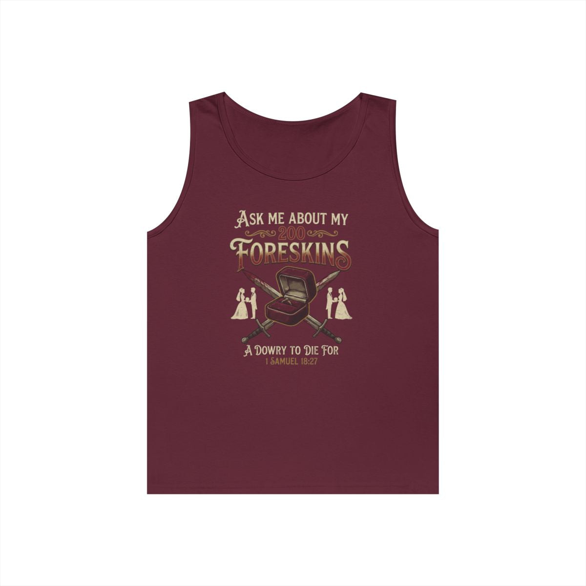 Color: Maroon | Good Book Series 200 Foreskins Tank Top