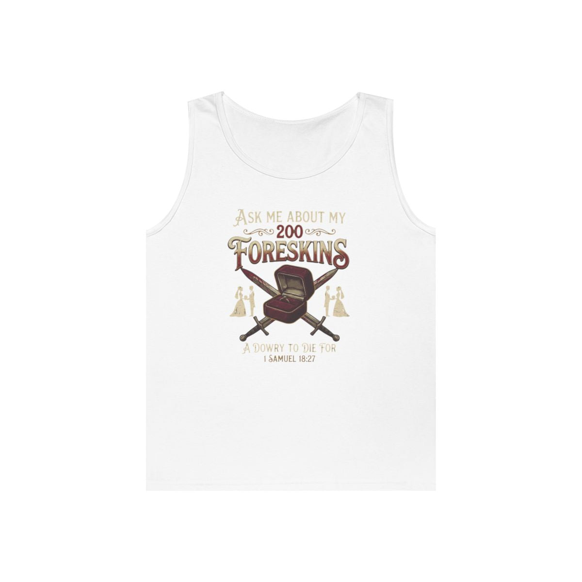 Color: White | Good Book Series 200 Foreskins Tank Top