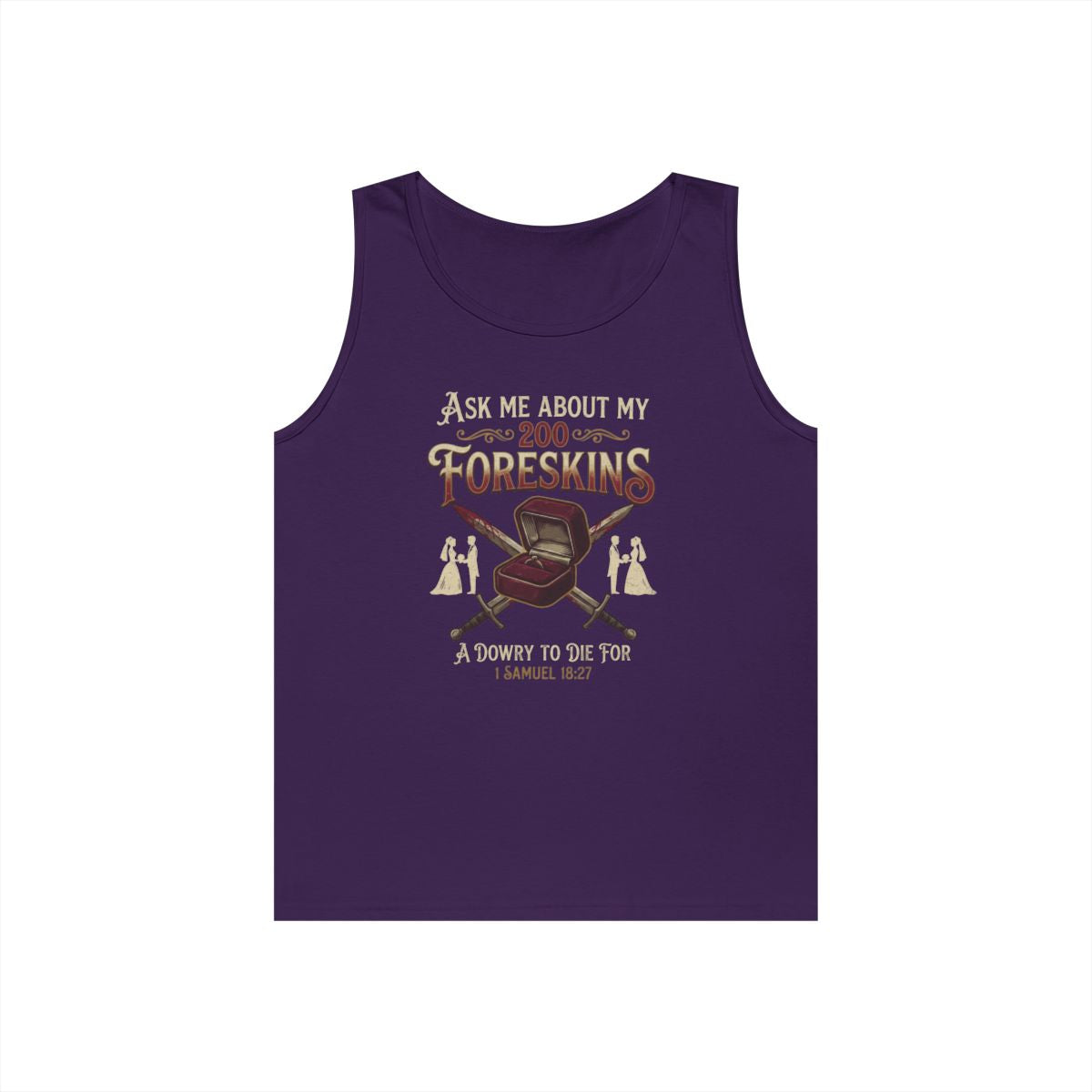 Color: Purple | Good Book Series 200 Foreskins Tank Top