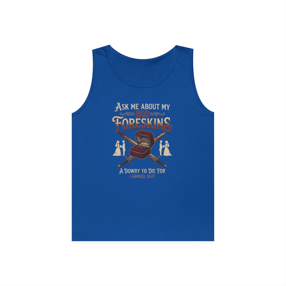 Color: Royal | Good Book Series 200 Foreskins Tank Top