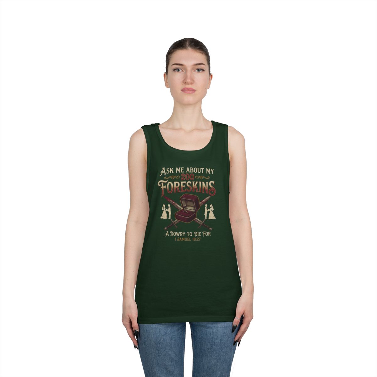 Color: Forest Green | Good Book Series 200 Foreskins Tank Top