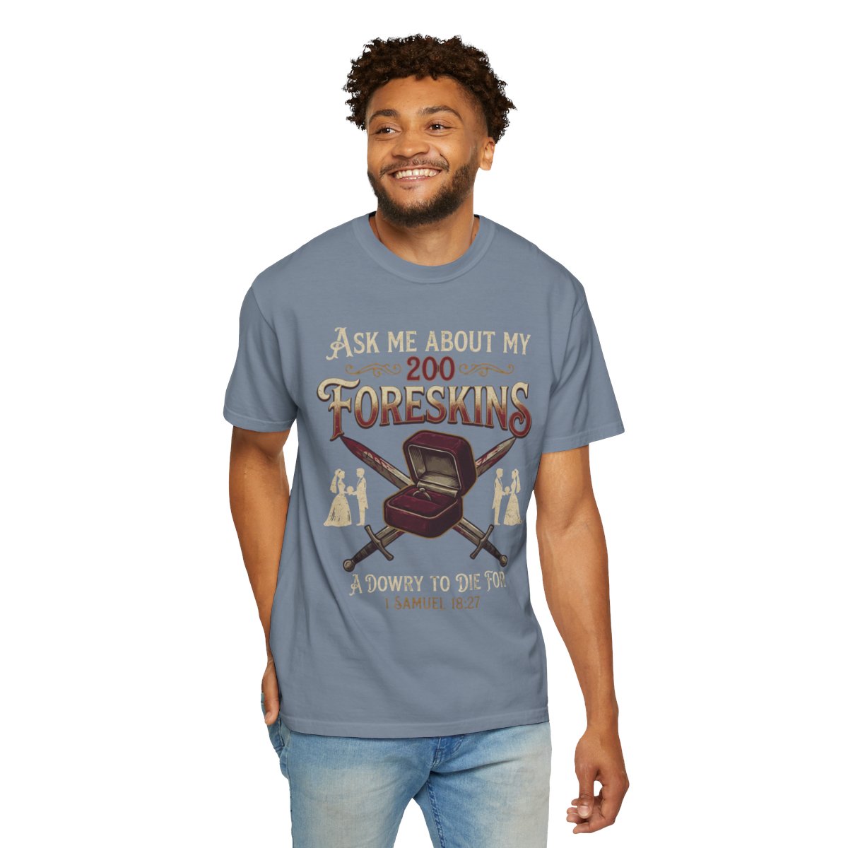 Color: Blue Jean | Good Book Series 200 Foreskins Unisex Garment-Dyed Tee