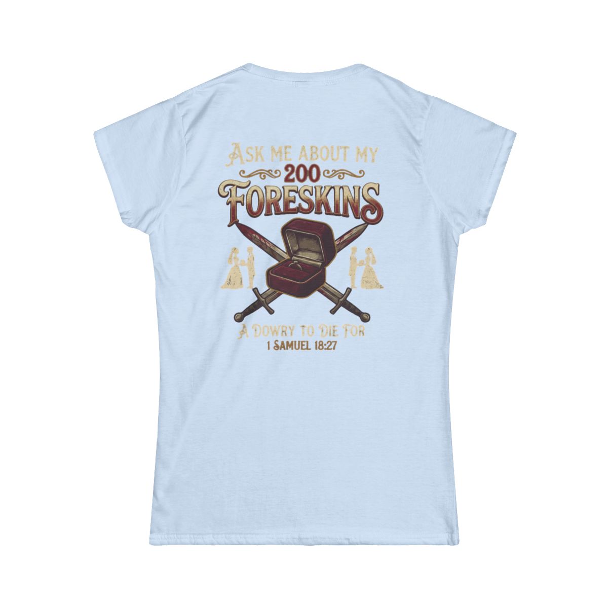 Color: Light Blue | Good Book Series 200 Foreskins Women's Tee