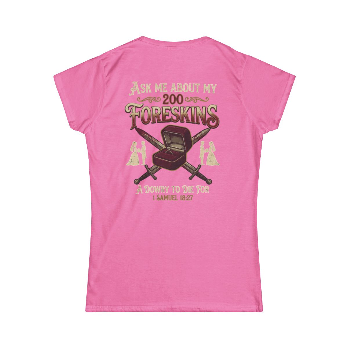 Color: Azalea | Good Book Series 200 Foreskins Women's Tee