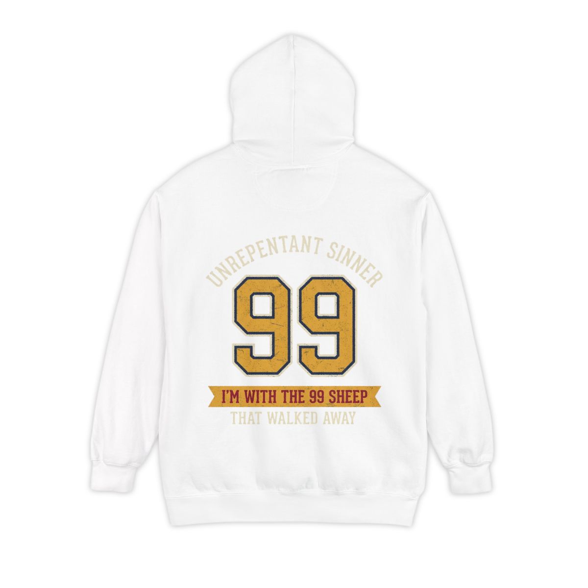 Color: White | Good Book Series 99 Unrepentant Sinner Garment-Dyed Hoodie