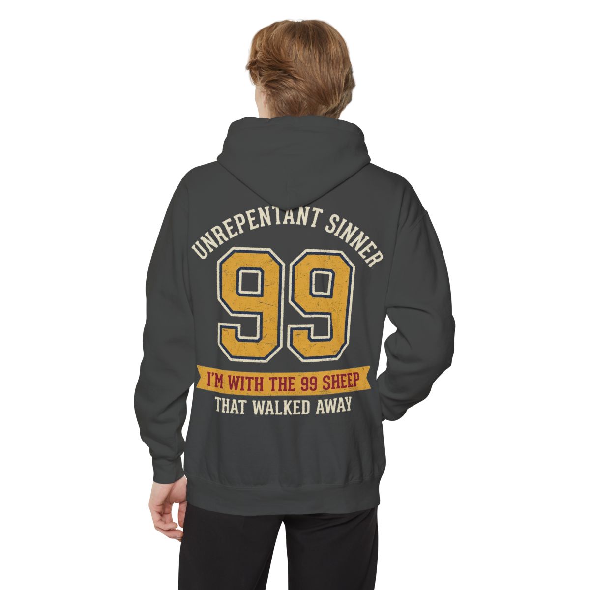Color: Pepper | Good Book Series 99 Unrepentant Sinner Garment-Dyed Hoodie
