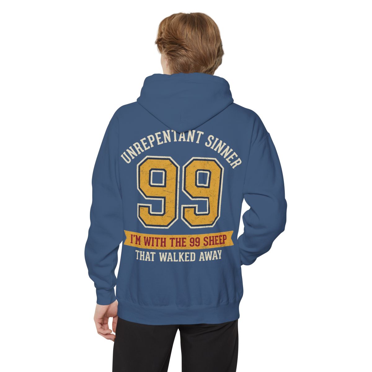 Color: True Navy | Good Book Series 99 Unrepentant Sinner Garment-Dyed Hoodie