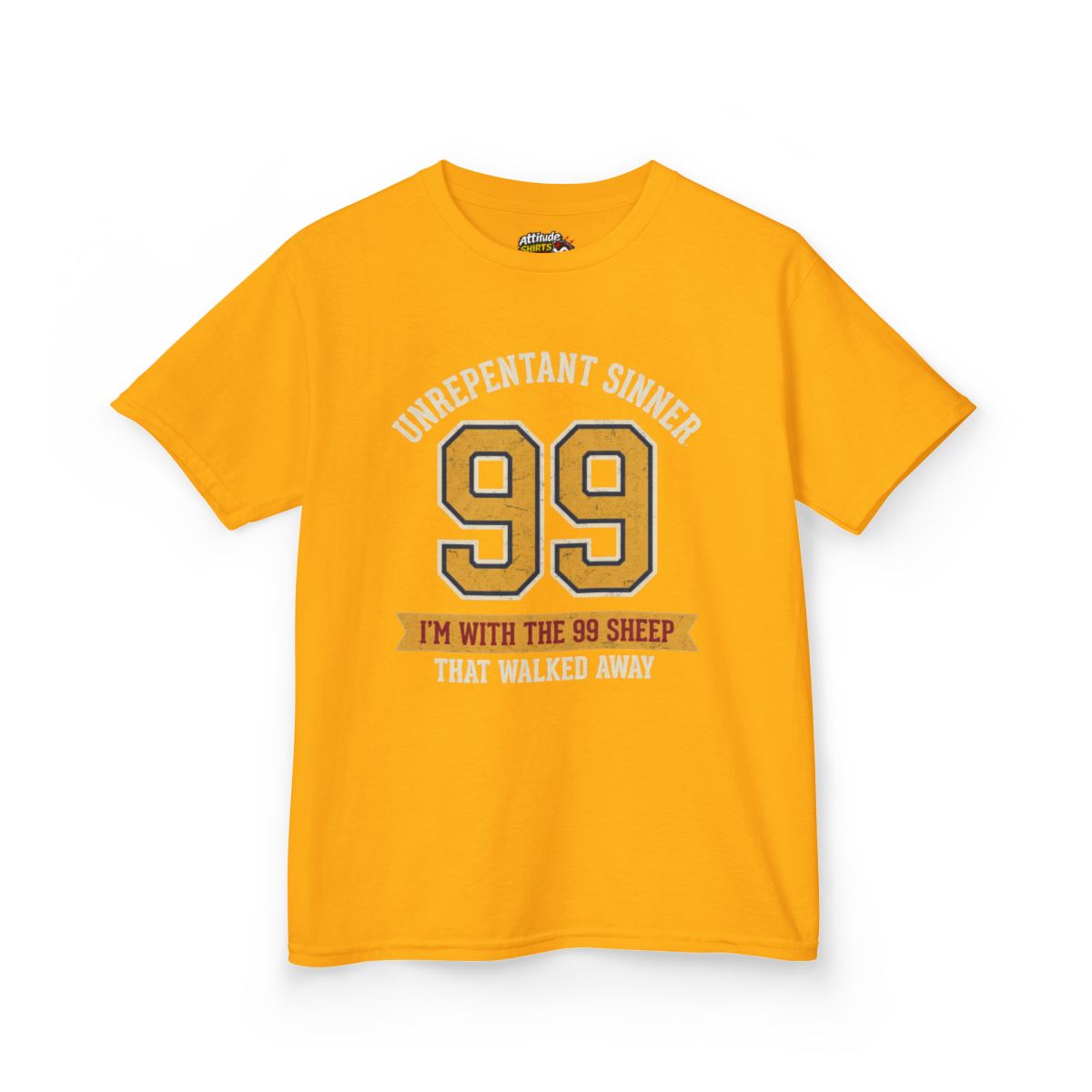 Color: Gold | Good Book Series 99 Unrepentant Sinner Kids Tee