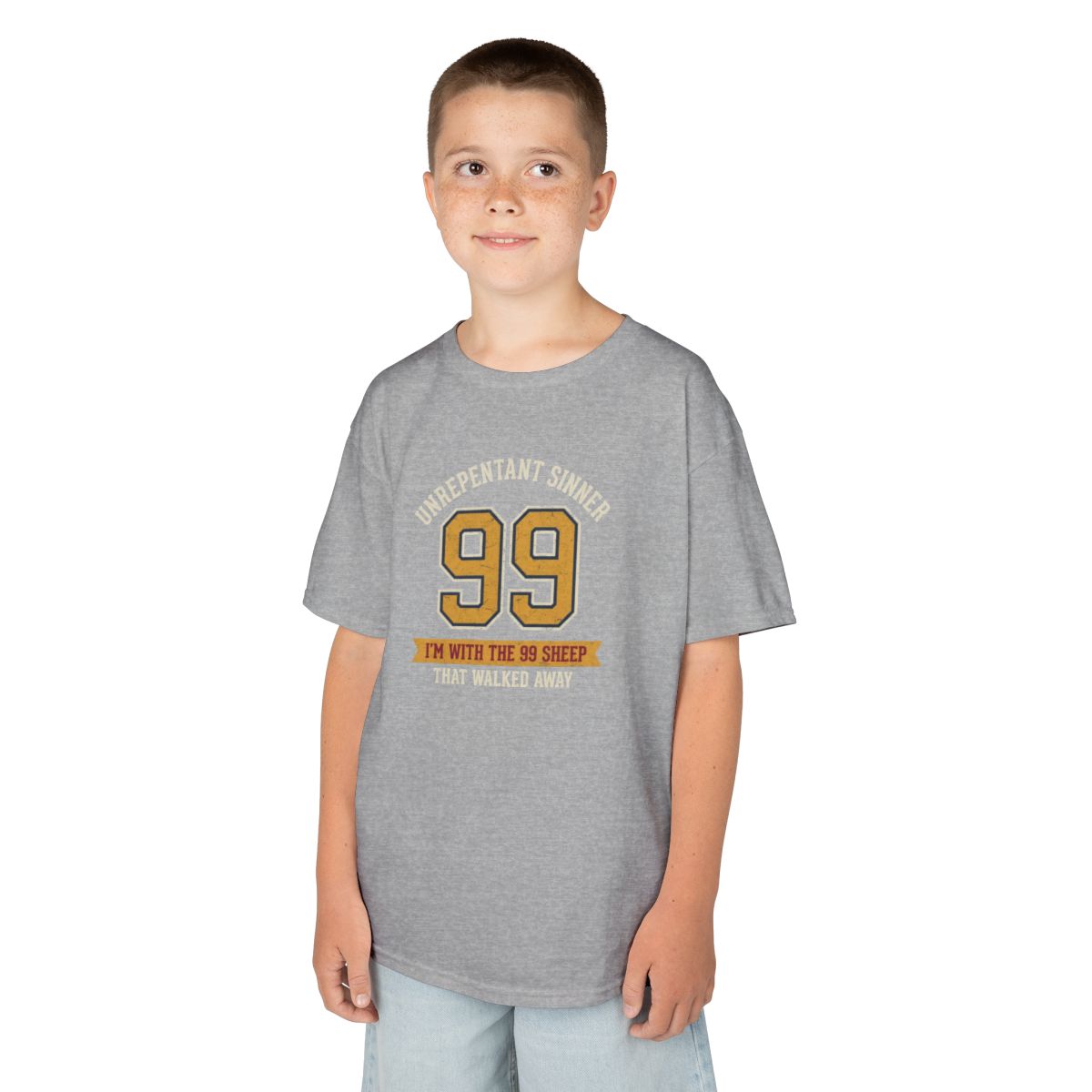 Color: Sport Grey | Good Book Series 99 Unrepentant Sinner Kids Tee