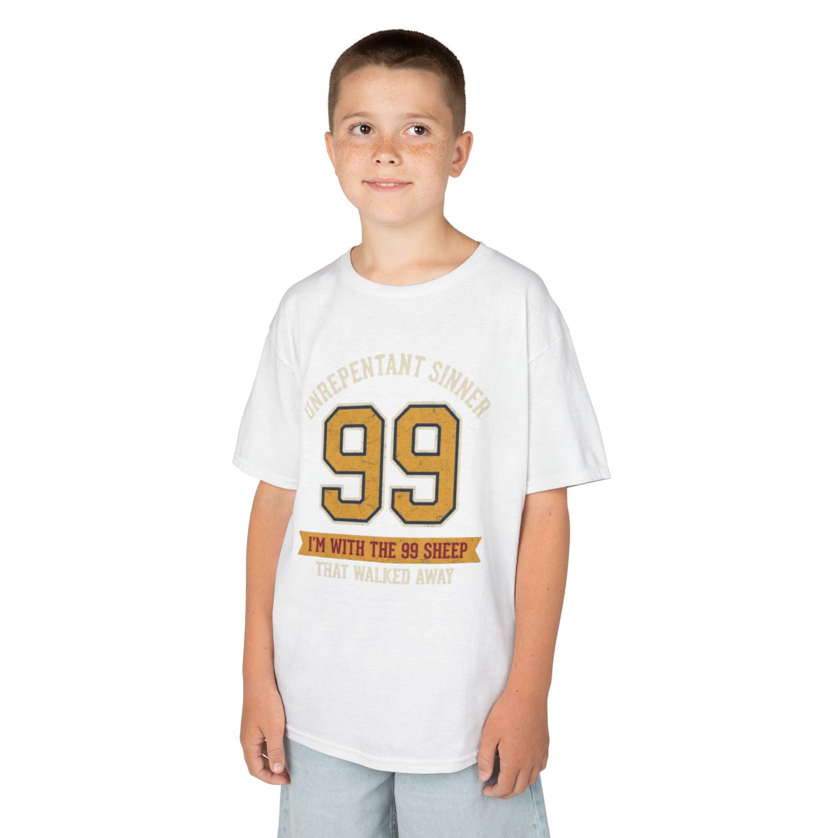 Color: White | Good Book Series 99 Unrepentant Sinner Kids Tee