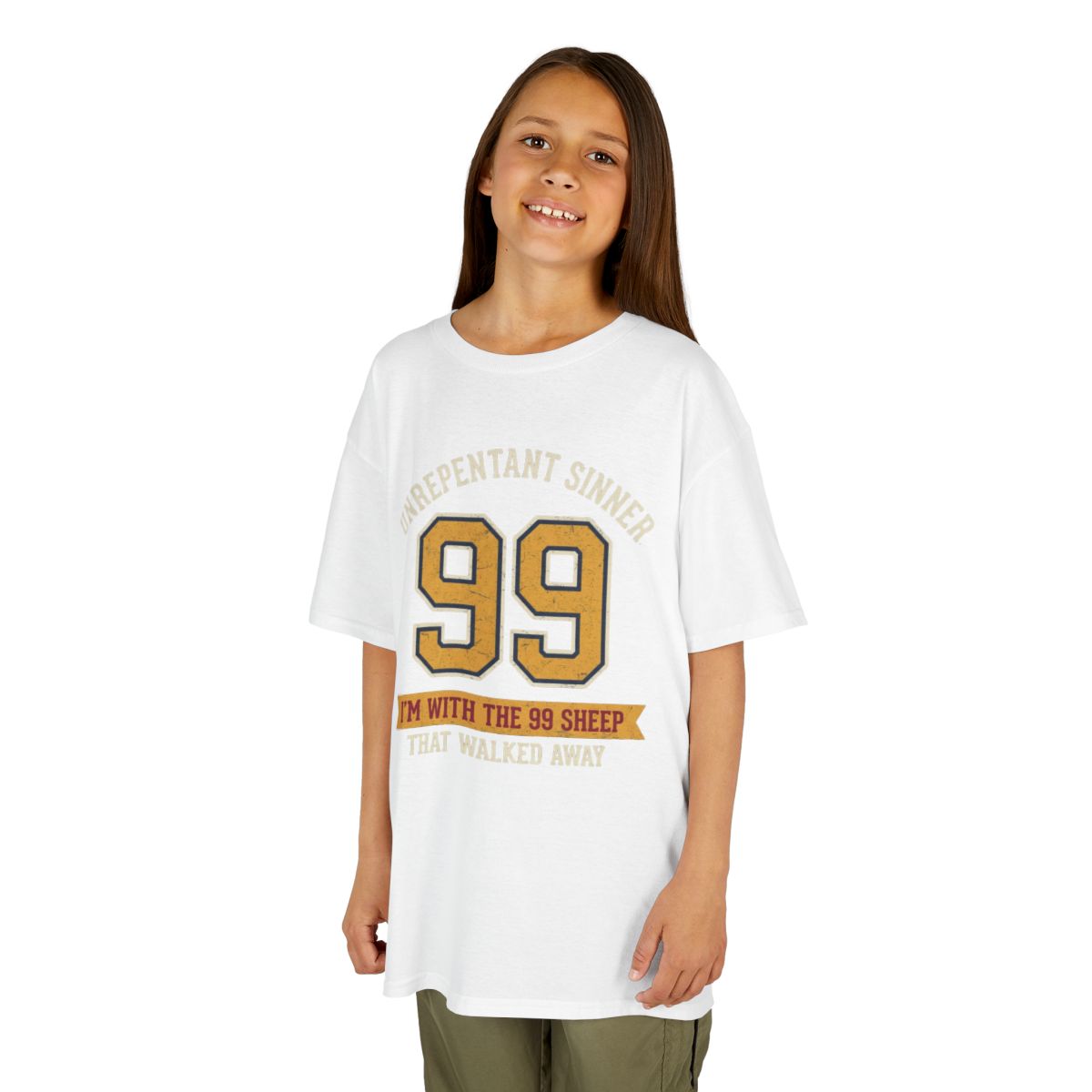 Color: White | Good Book Series 99 Unrepentant Sinner Kids Tee