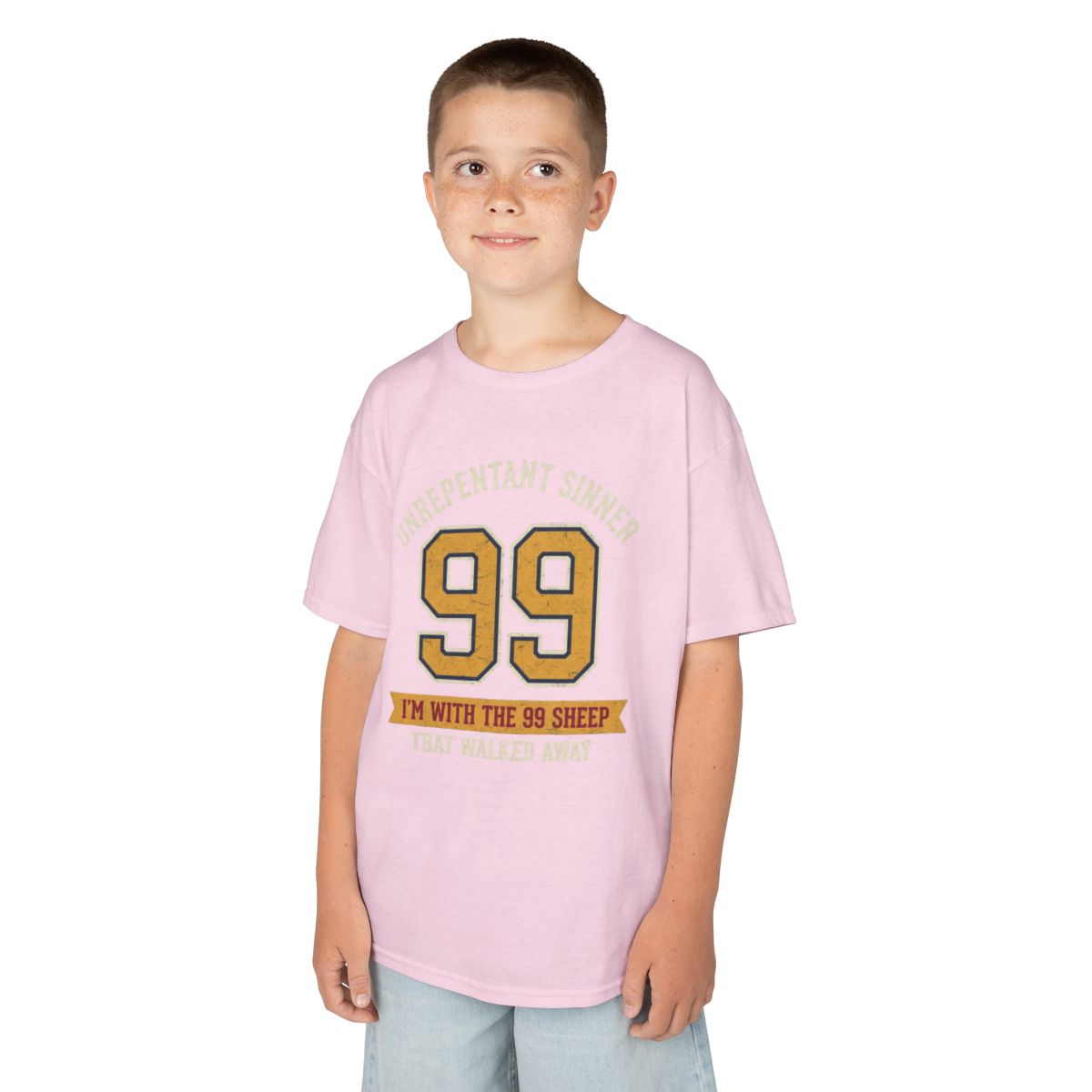 Color: Light Pink | Good Book Series 99 Unrepentant Sinner Kids Tee