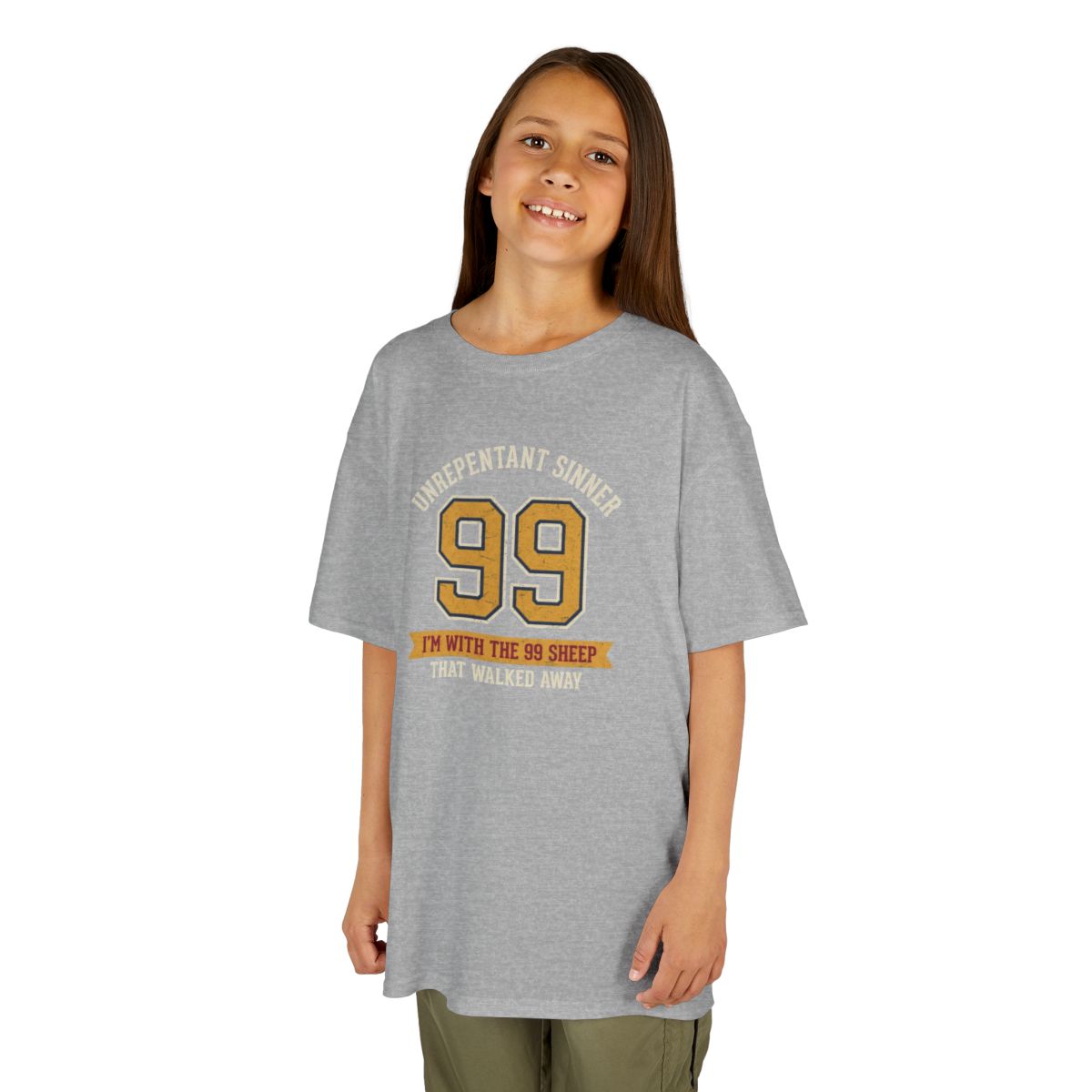Color: Sport Grey | Good Book Series 99 Unrepentant Sinner Kids Tee