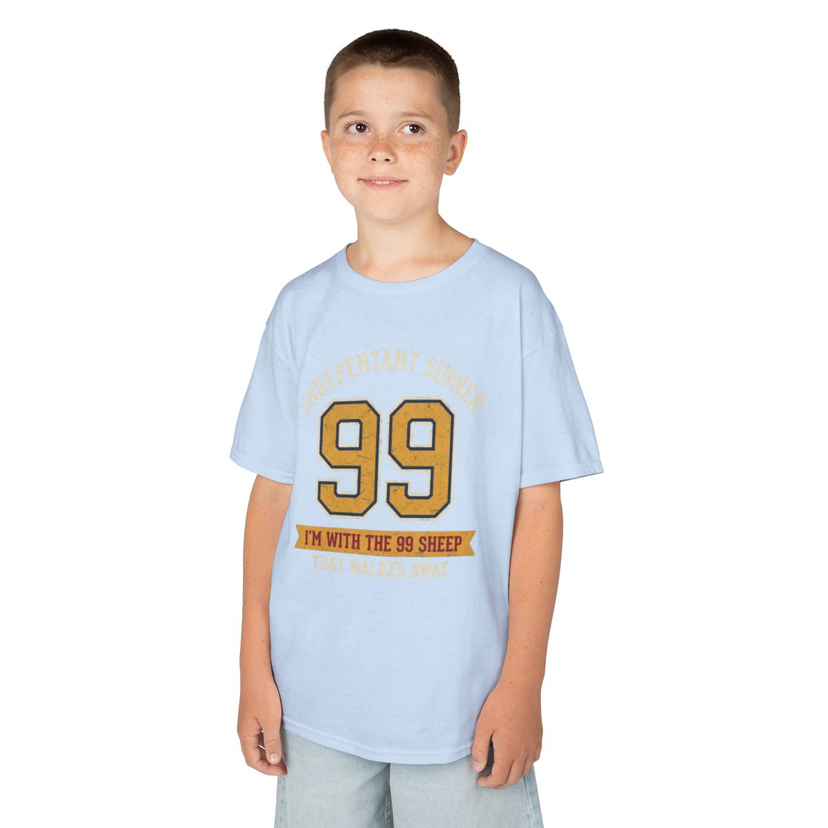 Color: Light Blue | Good Book Series 99 Unrepentant Sinner Kids Tee