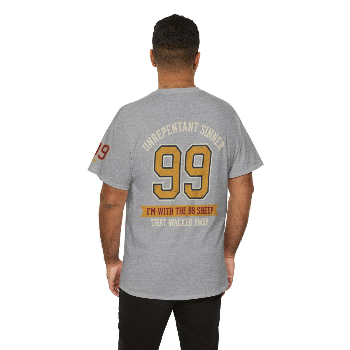 Color: Sport Grey | Good Book Series 99 Unrepentant Sinner Premium Graphic Tee