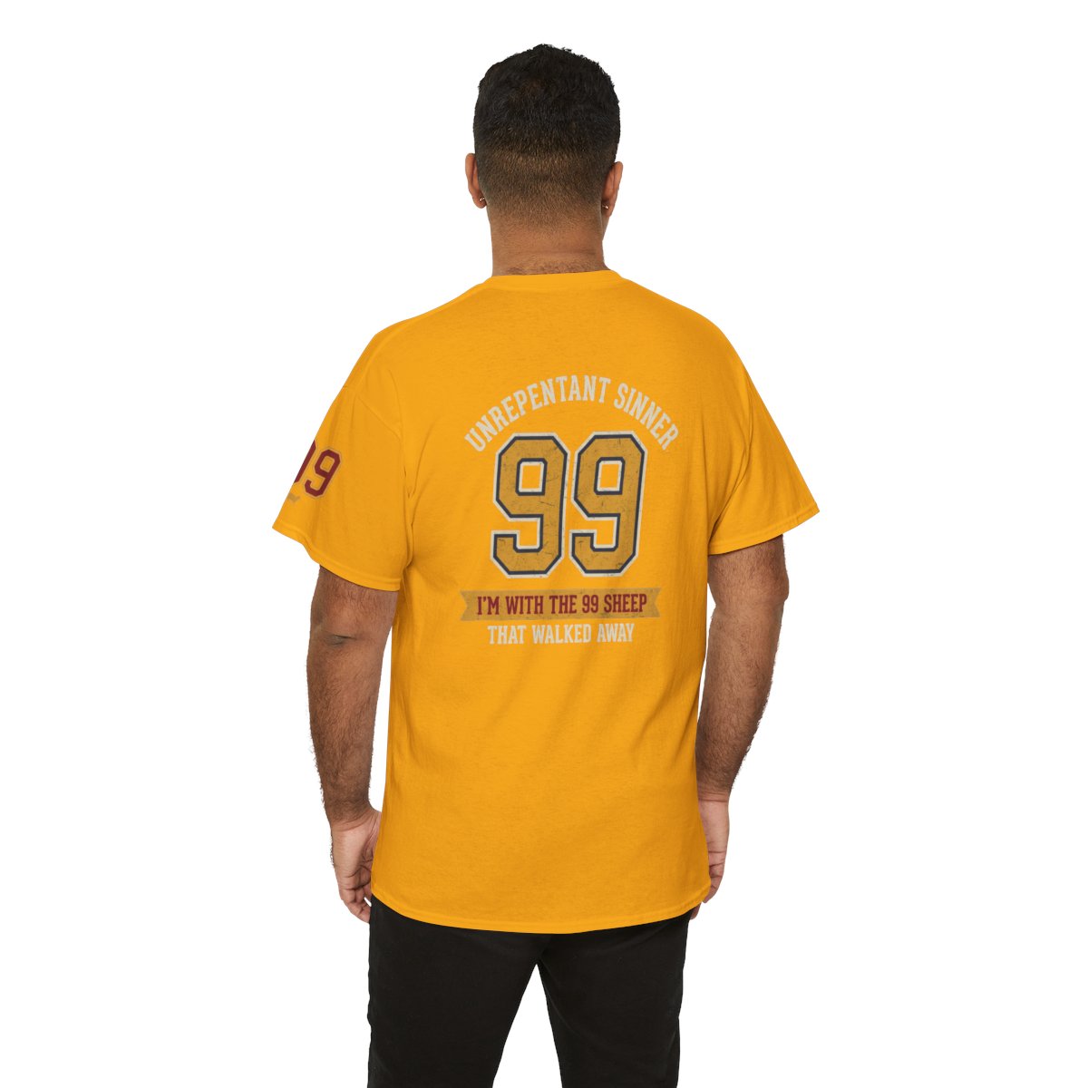 Color: Gold | Good Book Series 99 Unrepentant Sinner Premium Graphic Tee