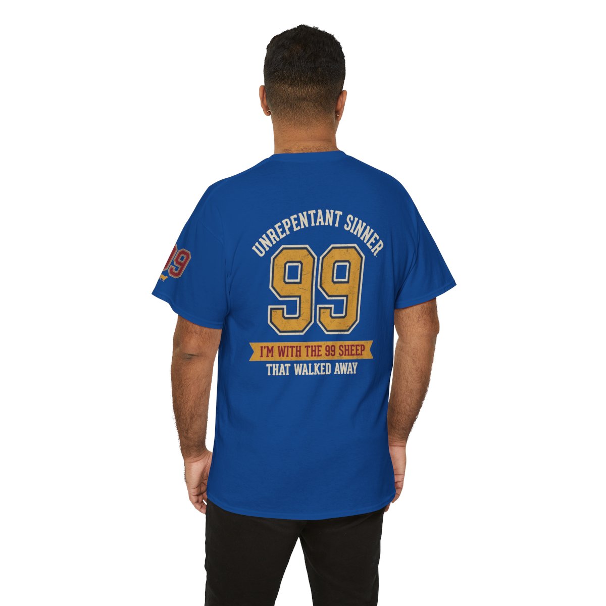 Color: Royal | Good Book Series 99 Unrepentant Sinner Premium Graphic Tee