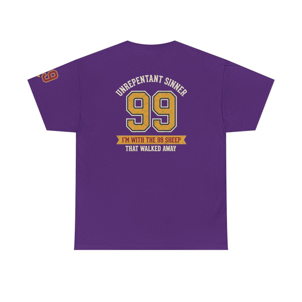 Color: Purple | Good Book Series 99 Unrepentant Sinner Premium Graphic Tee